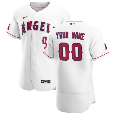 Los Angeles Angels Custom Men's Nike White Home 2020 Authentic Player MLB Jersey